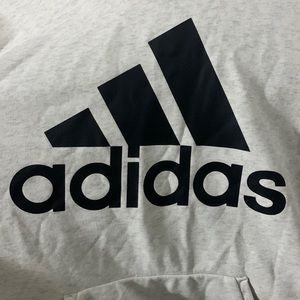 large adidas hoodie in light heather grey